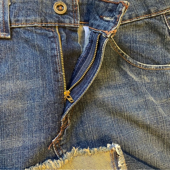 LEVI’S Denim Skirt two tone asymmetrical Sz 4 - Picture 3 of 8